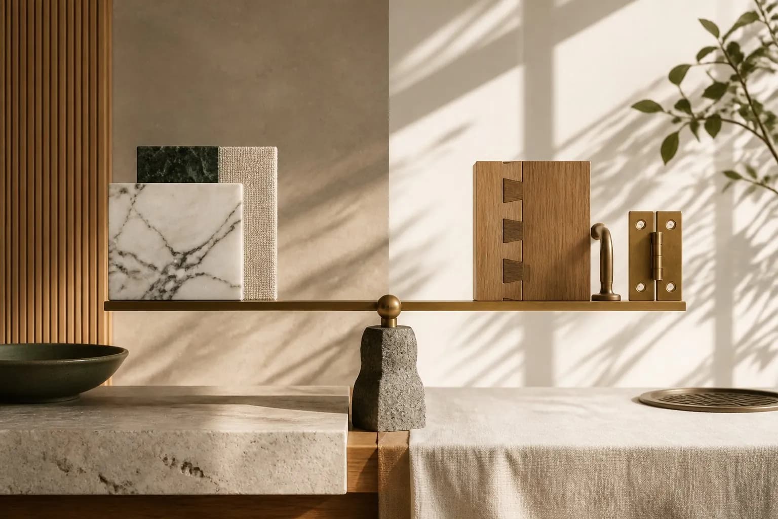 A balanced study of durable materials, joinery and architectural hardware